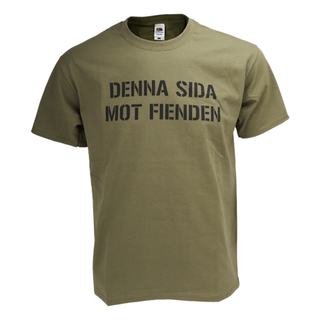 T-shirt Denna sida mot fienden (armégrön)