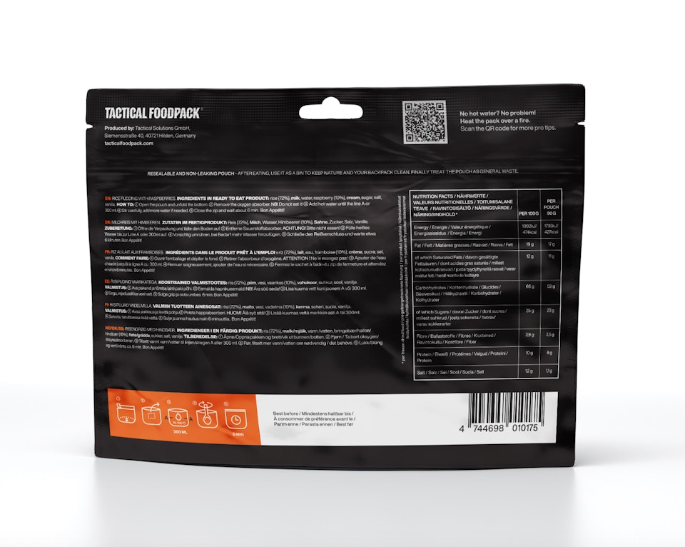 Tactical Foodpack Rice Pudding and Berries