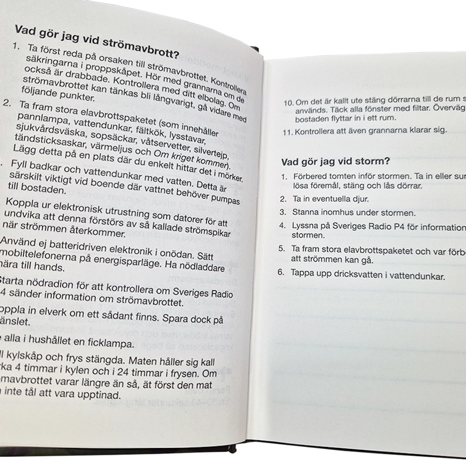 Personlig nödguide (överskottsvara, klass 1)