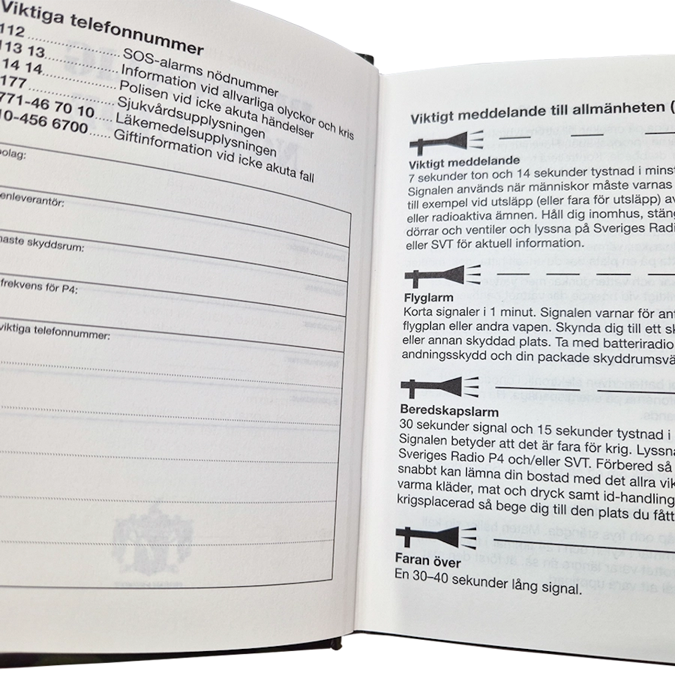 Personlig nödguide (överskottsvara, klass 1)