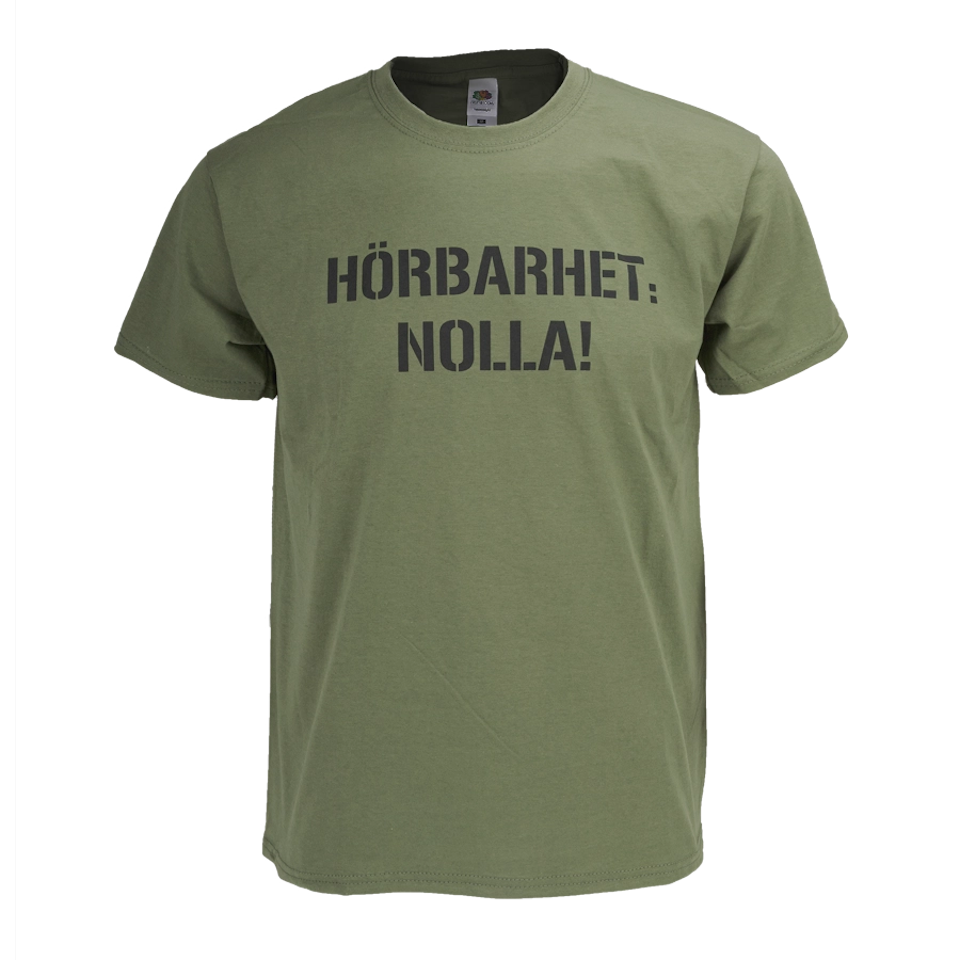 T-shirt Hörbarhet nolla, armégrön