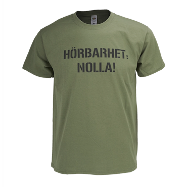 T-shirt Hörbarhet nolla, armégrön