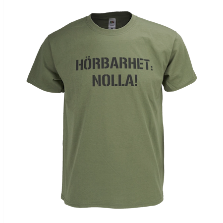 T-shirt Hörbarhet nolla, armégrön