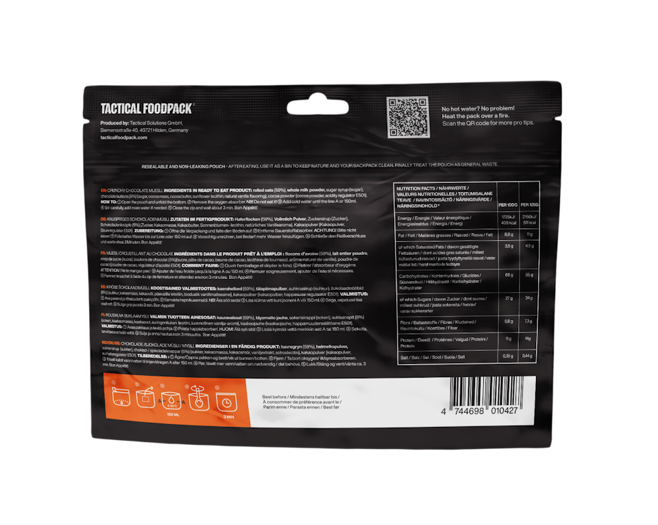Tactical Foodpack Chocolate Muesli with Cherries