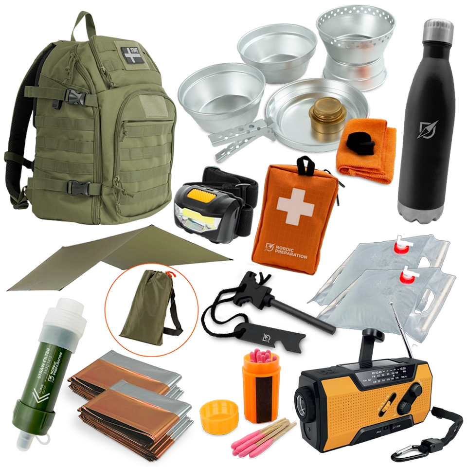 Färdig BOB-väska (Bug out bag) - beredskapsväska (v5)