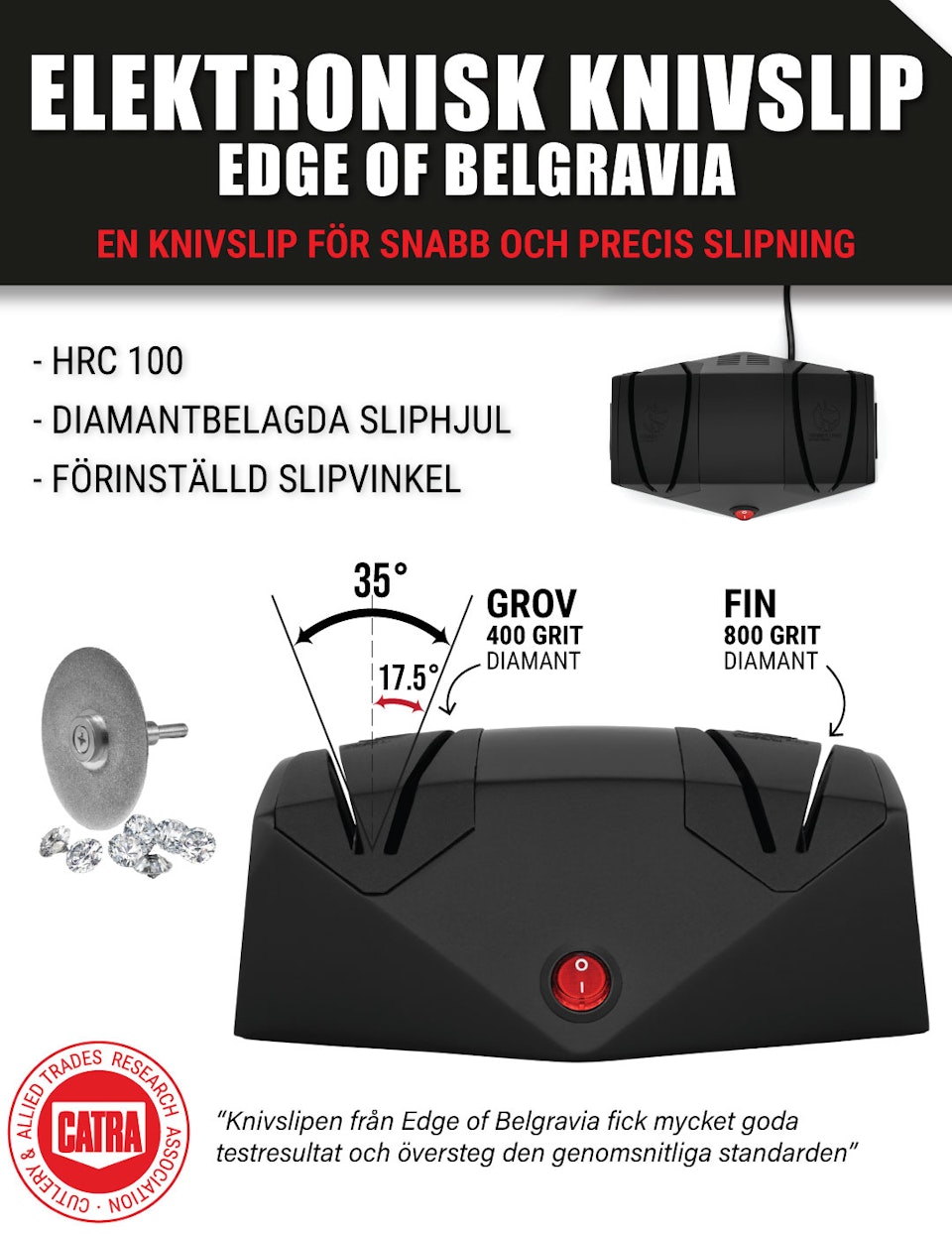 Elektronisk knivslip Edge of Belgravia (överskottsvara klass 1)