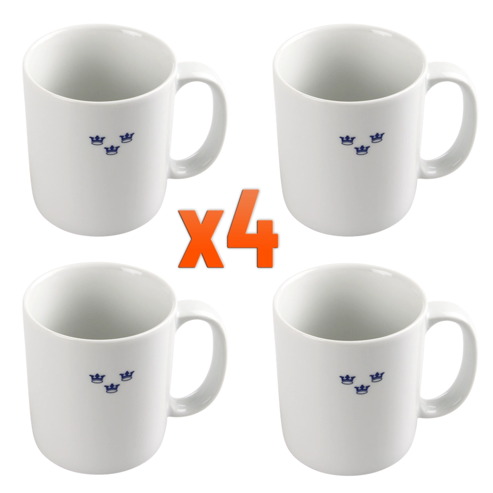 Mässporslin kaffemugg 4-pack (överskottsvara klass 1)