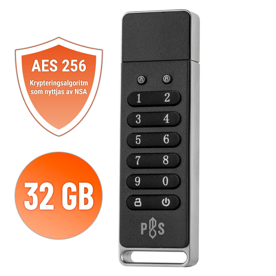 USB-minne SÄKRAD 32 GB (överskottsvara, klass 1)