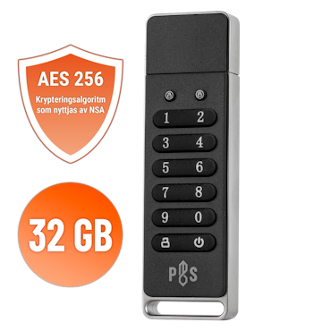USB-minne SÄKRAD 32 GB (överskottsvara, klass 1)