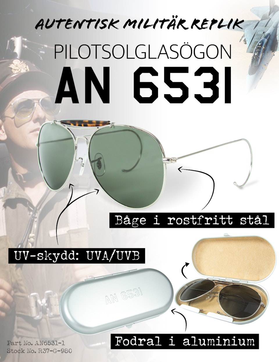 Pilotsolglasögon AN 6531