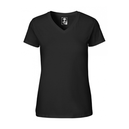 Basic dam v-neck svart t-shirt, The Defender 34-42