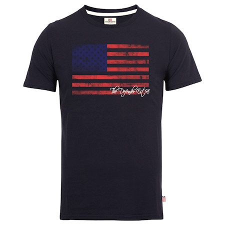 The Defender t-shirt med flagga och brodyr Mörkblå S-XL