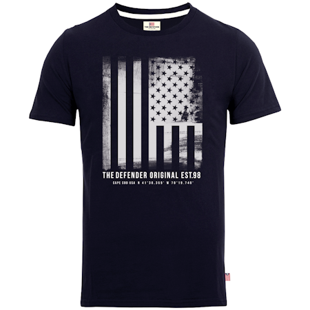 The Defender t-shirt med print flagga Navy S-XL