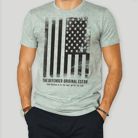 The Defender t-shirt med print flagga Gråmelerad S, M, L