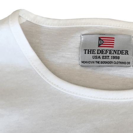 The Defender enfärgad t-shirt med bröstficka Vit S-XXL
