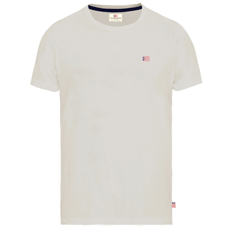 The Defender enfärgad t-shirt med liten flagga Vit S-XXL