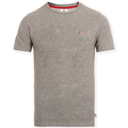 The Defender enfärgad t-shirt med liten flagga Gråmelerad S-XL
