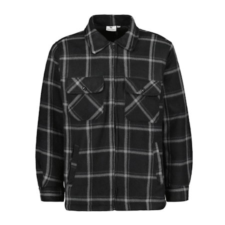Fodrad Flanellskjorta, Grå, Vitrutig S-XXL