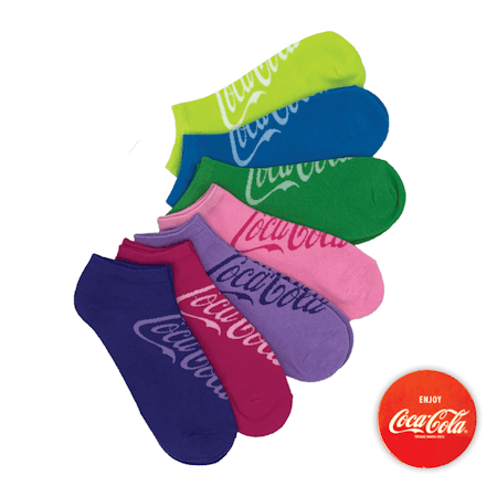 Coca-Cola, 7-par Multifärgade Ankelstrumpor 35-38 eller 39-42