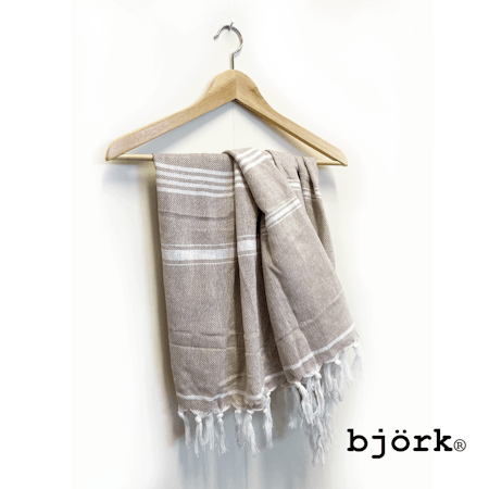 Hamam Badlakan, Beige/ vit, 90x170 cm