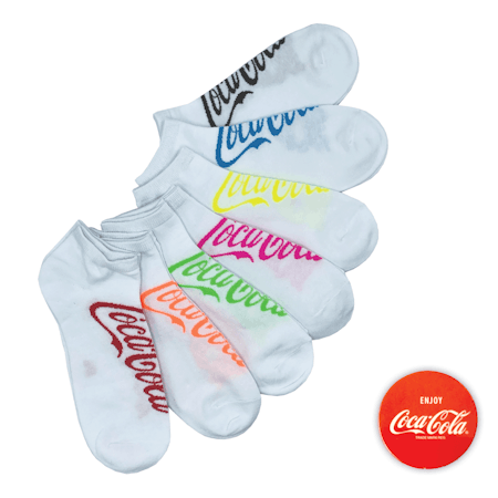 Coca-Cola, 7-par Vita Ankelstrumpor 35-46