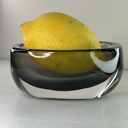 Sotgrå glasskål vintage