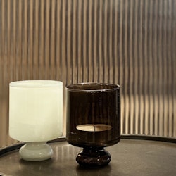 Ljuslykta, värmeljushållare vit glas Noori Objects