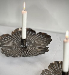 Ljusstake antik mässing blomma