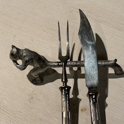 Mindre charkbestick i nysilver vintage