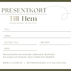 Presentkort i flera olika valörer