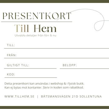 Presentkort i flera olika valörer