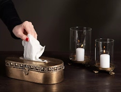 Ask för servetter i gyllene metall, A lot decoration