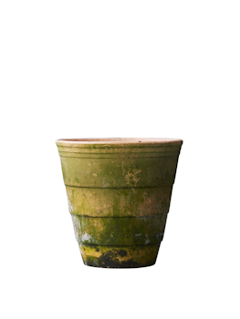 Kruka i naturfärgad lera med patina, fler storlekar,Bgreen