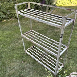 Hylla i metall, ljusgrön, vintage