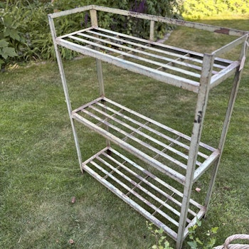 Hylla i metall, ljusgrön, vintage