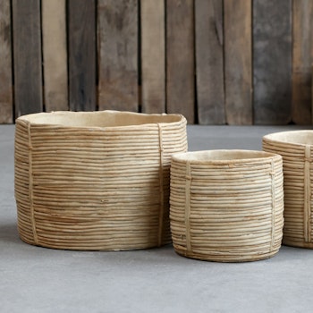 Kruka i keramik som ser ut som en korg, Chic Antique