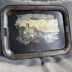Bricka från sekelskiftet 1800/1900 i plåt, vintage