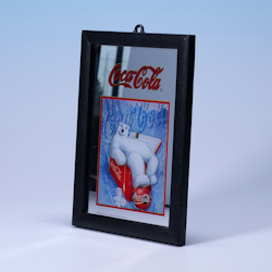 Spegel Coca-Cola - Isbjörn med Fotboll i Frys - Kitsch från 1999
