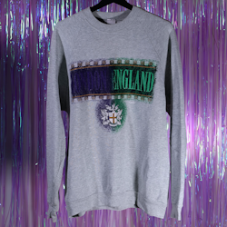 Collegetröja - London England - Blues Classic - 90-tal - XL