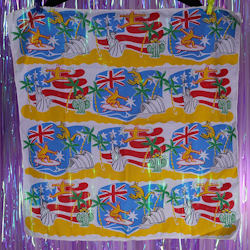 Scarf / Duk - Keith Haring-esk - USA & Australien-motiv - 50x50cm