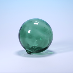 Fiskekula i Grönt Glas - Vintage Handblåst