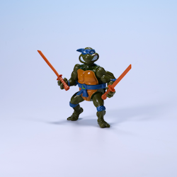 Teenage Mutant Ninja Turtles Leonardo with Storage Shell - Playmates Toys 1991 - Med Tillbehör