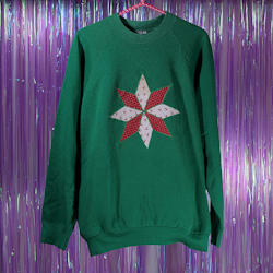 Ugly Christmas Sweater - Grön Julstjärna - Vintage Fruit Of The Loom - XL