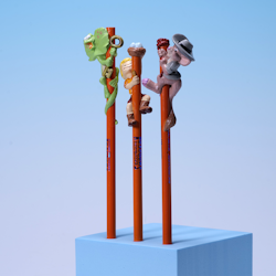 Blyertspennor Disney Bernard och Bianca i Australien Med Figurer 3st BUNDLE - Frank, Cody & Jake - Applause 1990