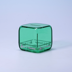 Sparbössa Grön Transparent Kub - S-E-Banken SEB - Fint skick! 80-tal