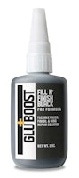 Gluboost GBFNFBLK Fill n’ Finish black finisher cyanoacrylic glue, Pro formula, 2oz (59ml) bottle