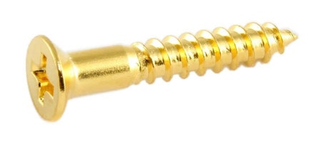 Allparts bulk pack of 50 bridge mounting screws, #8 x 1", gold