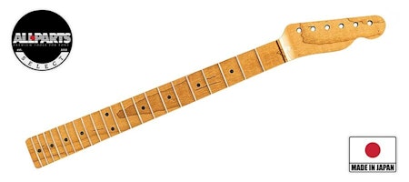 Allparts Select ltd VIN-MOD replacement neck for Telecaster, AAA+ roasted flamed maple, soft V shape, unfinished