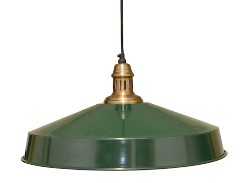 Grön vintage lampa med mässing sockel