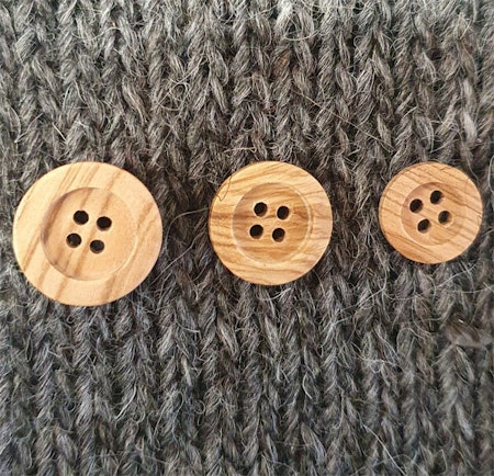 Olivträknapp 15mm, 18mm och 20mm 4hål